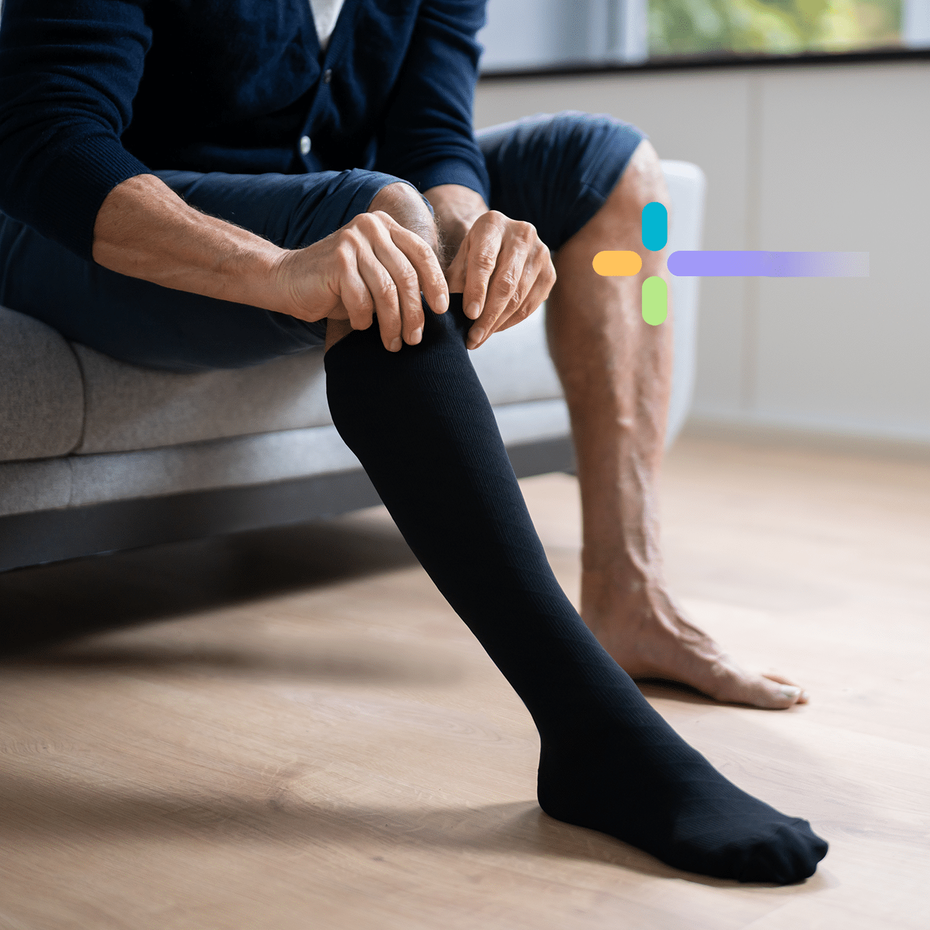 Wearing compression socks on long flights helps with DVT